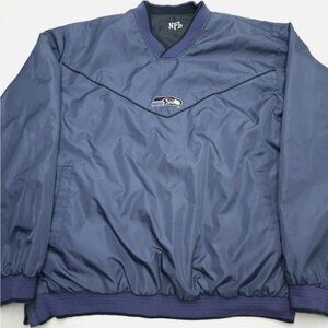 Vintage NFL Seahawks Pullover Mens Size XL Reversible Side Zip Windbreaker Shirt